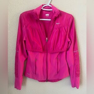 Nike FitDry Running Jacket Women’s Small Hot Pink Reflective Full Zip